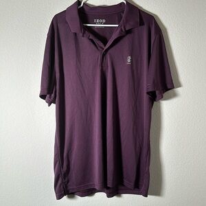 IZOD Polo Shirt Mens Size XL Golf Stretch Short Sleeve Performance Jersey Purple